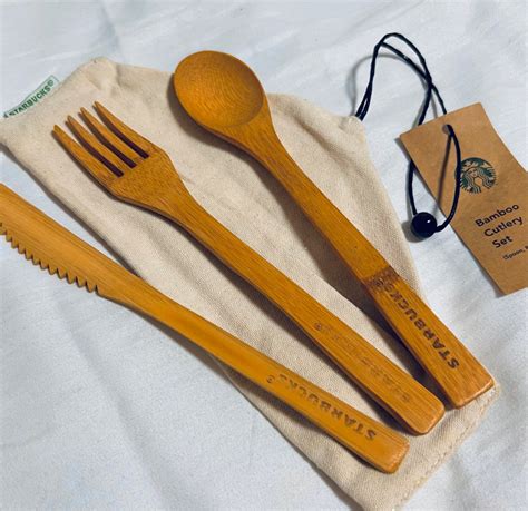 Starbucks Bamboo Cutlery Furniture And Home Living Kitchenware