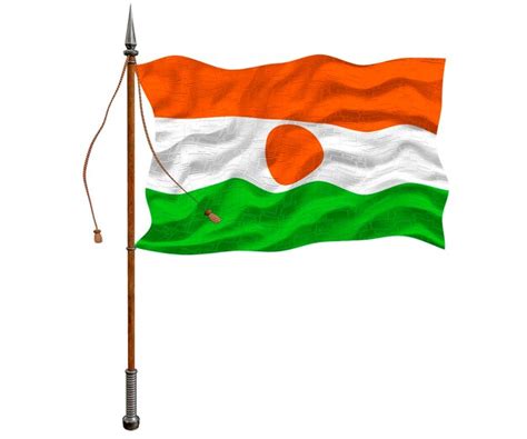Drapeau National Du Niger Arrière Plan Avec Le Drapeau Du Niger Photo