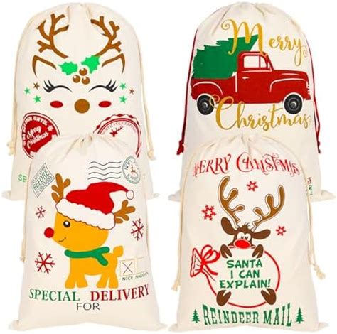 Amazon Faylapa Pack Large Santa Sacks X Inch Christmas