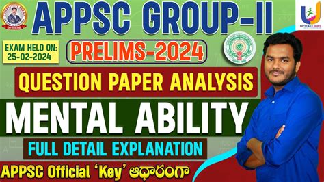 Mental Ability Paper Explanation Appsc Group Prelims Upttake