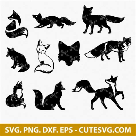 Fox Svg Bundle Cut File Fox Svg Fox Vector Fox Clipart Png