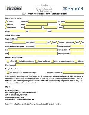 Fillable Online Research Vet Upenn AMSC Avian Tuberculosis MAC