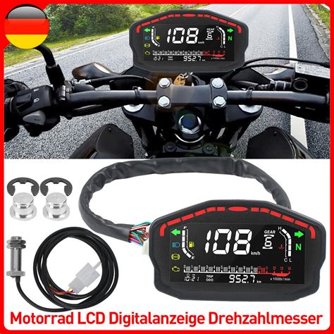 Motorrad LCD Digital Tachometer Drehzahlmesser