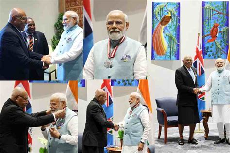 Papua New Guinea Prime Minister Narendra Modi Bestowed With Fiji S