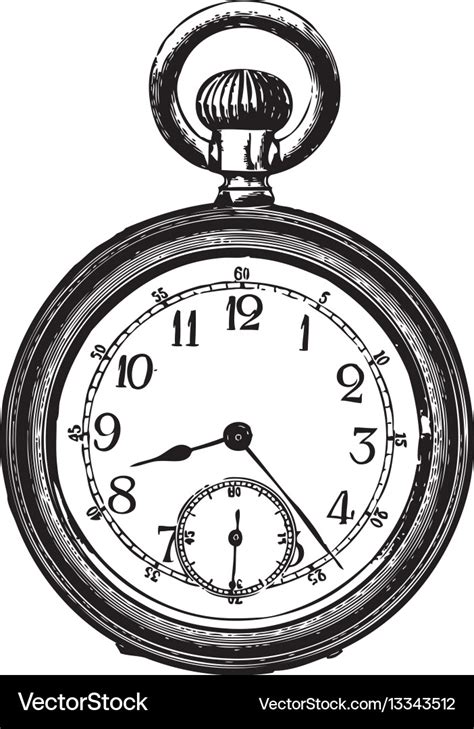 Old pocket watch Royalty Free Vector Image - VectorStock