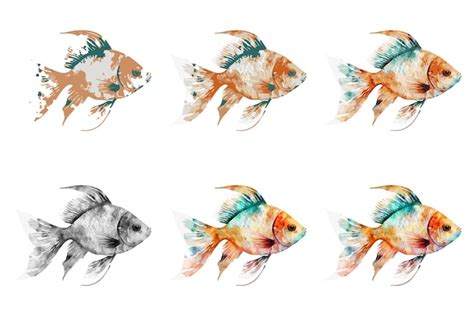 Premium Vector Watercolor Fish Vector Illustration