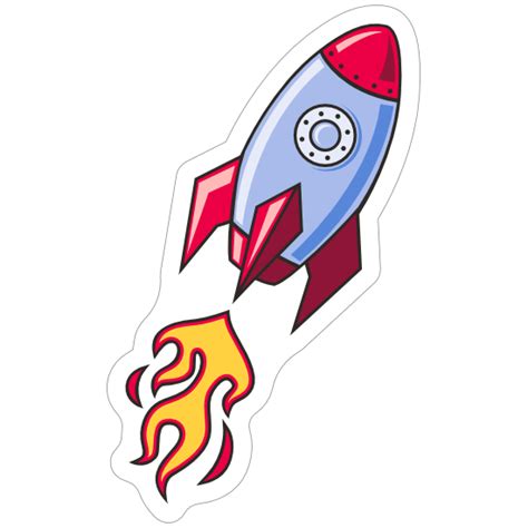 Cartoon Rocket Mascot Sticker