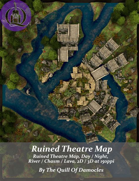 Ruined Theatre Encounter Map Quill Of Damocles Drivethrurpg