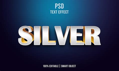 Efecto De Texto Plateado De Estilo 3d Archivo PSD Premium