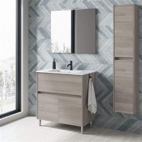 Mueble De Baño Modelo Band 60cm Con 1 Cajon 2 Puertas Lavabo Ceramico