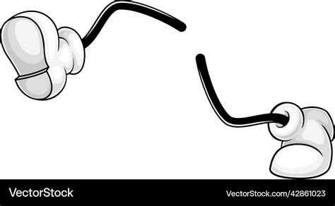 Comical Pair Of Legs And Cartoon Feet In White Vector Image