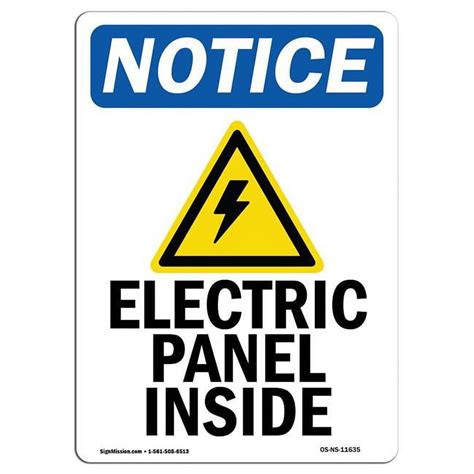 Signmission 12 X 18 In Osha Notice Sign Electric Panel Inside