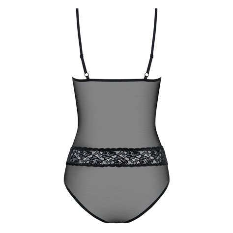 Body Intimo Trasparente Con Perle Obsessive Lingerie Intimo Sexy Nero