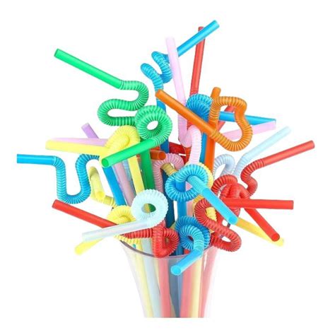 Color Art Flexible Disposable Plastic Creative Straws Bending Modeling