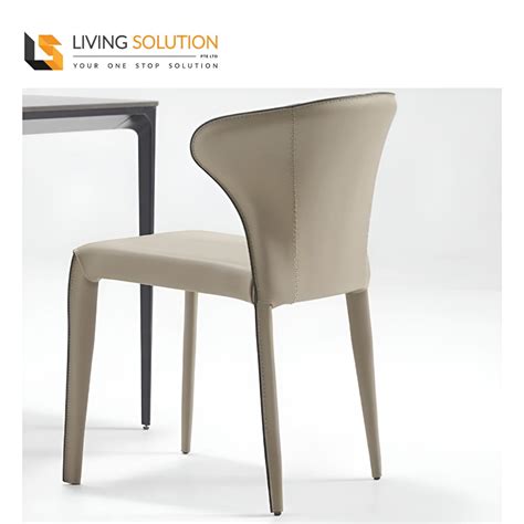 Gess Saddle Leather Dining Chair Living Solution Pte Ltd