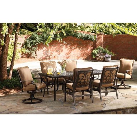 Thomasville Messina 7 Piece Patio Dining Set With Cocoa Cushions Fg