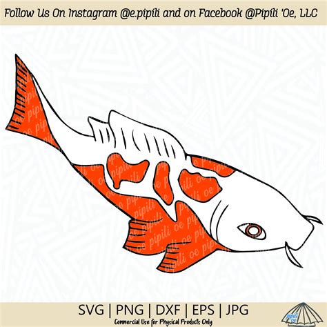 Orange Und Wei Koi Svg Koi Fisch Svg Asiatische Fisch Svg Digitaler