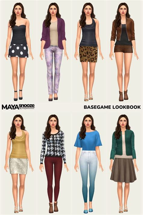 The Sims4 TS4 NOCC LOOKBOOK IDEA In 2024 Cute Sims 4 Base Game