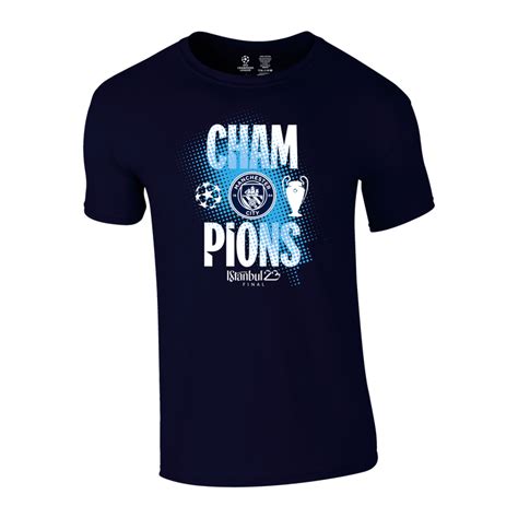 Manchester City UCL Crest Champions Tee | Official Man City Store