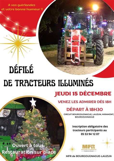 Défilé de tracteurs illuminés