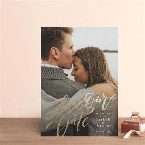 My Forever Love Customizable Foil Pressed Save The Date Postcards In White By Wildfield