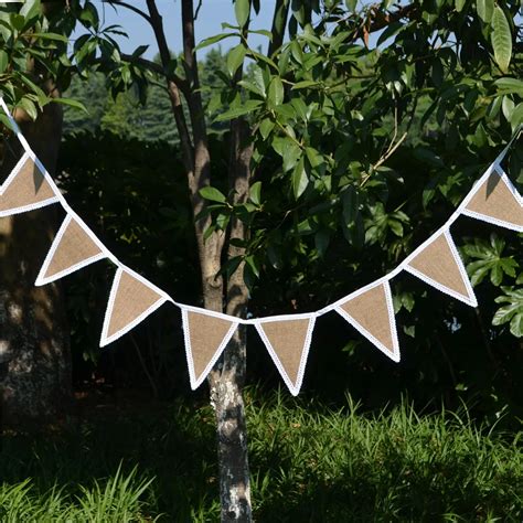 Pcs Lace Flags Burlap Bunting Banner For Baby Birthdat Party