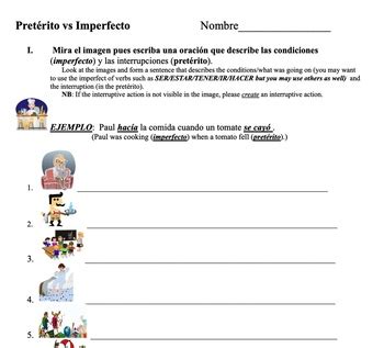 Spanish Past Tenses Pret Rito Vs Imperfecto Worksheet Quiz By Chez