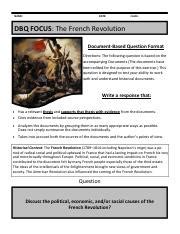 French Revolution Dbq Comp Pdf Name Date Class Dbq Focus The