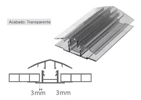 Perfil De Policarbonato Tipo Base Tapa De M Largo Para Mm