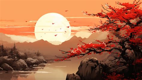 Japanese Landscape Art Wallpaper