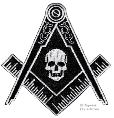 Black Masonic Skull Patch Iron On Embroidered Freemason Mason Etsy