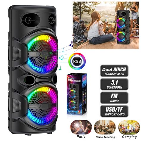 Lohoms Dual Portable Bluetooth Speaker Wireless Party Pa Sound