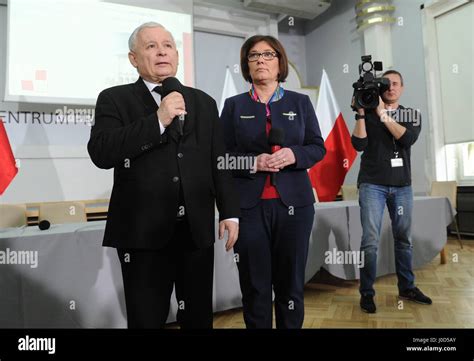 Warsaw Poland 12th Apr 2017 Jaroslaw Kaczynski The Chairman Of Law