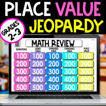 Place Value Jeopardy Place Value Vocabulary Place Value Word Wall