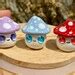 Unique Lavender Red And Blue Fairy Garden Mushrooms Desk Buddy Pet