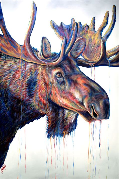 NEW Velvet Moose 72x48 Original Painting Currently Available At