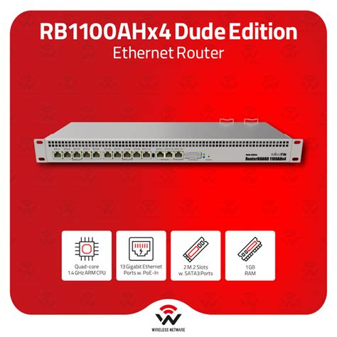 Mikrotik Rb Ahx Dude Edition Port Router With M Storage