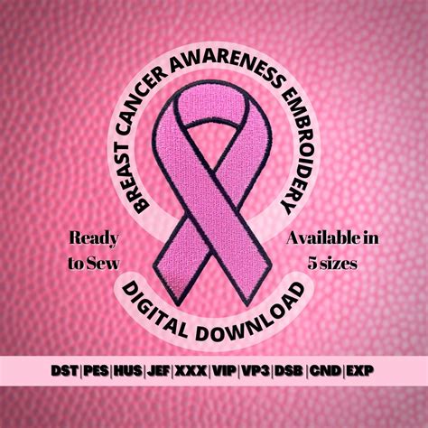 Awareness Ribbon Machine Embroidery File Breast Cancer Awareness