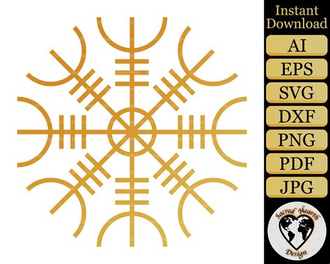 Wall Hangings Norse Viking Svg Helm Of Awe Scandinavian Celtic Symbol