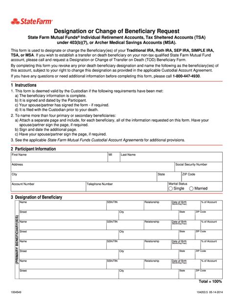 State Farm Change Of Beneficiary Form Fill Out Sign Online Dochub