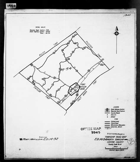 1940 Census Enumeration District Maps Pennsylvania Centre County Worth Ed 14 54 Nara