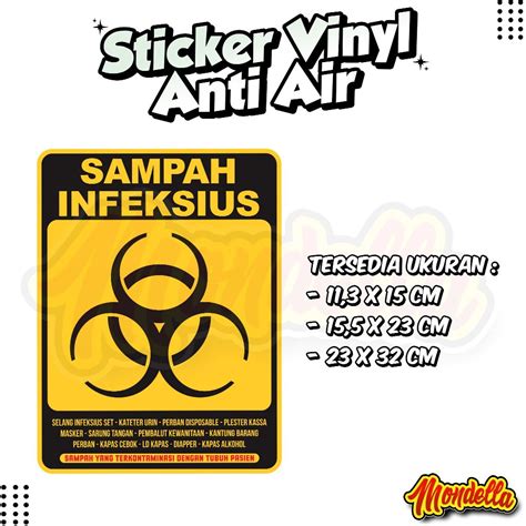 Jual Sticker Vinyl Anti Air Stiker Jenis Sampah Infeksius Medis Organik