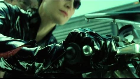 The Matrix Reloaded Trinity On Her Ducati Motorcycle Hd Youtube