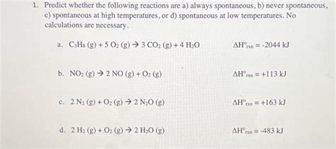 Solved Predict Whether The Following Reactions Are A Chegg