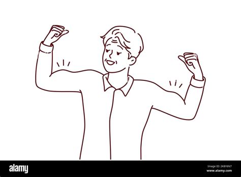 Elderly Man Showing Muscles Training And Exercising Smiling Mature Male Demonstrate Good