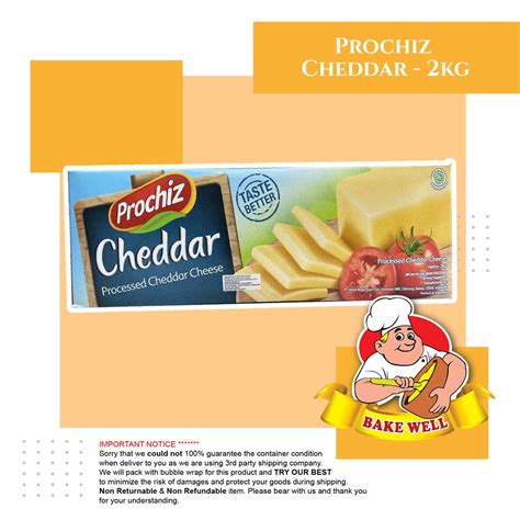 Prochiz Processed Cheddar Cheese Block 2kg Shopee Malaysia