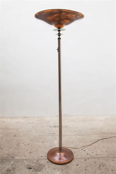 French Art Deco Torchiere Floor Lamp With Brass And Glass 1920s For Sale At 1stdibs 1920s