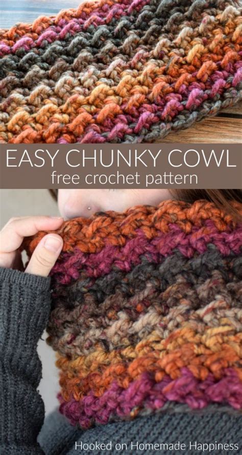 Easy Chunky Cowl Crochet Pattern Hooked On Homemade Happiness