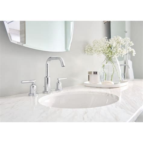 Moen Gibson Chrome Widespread 2 Handle Watersense Bathroom Sink Faucet With Drain In The