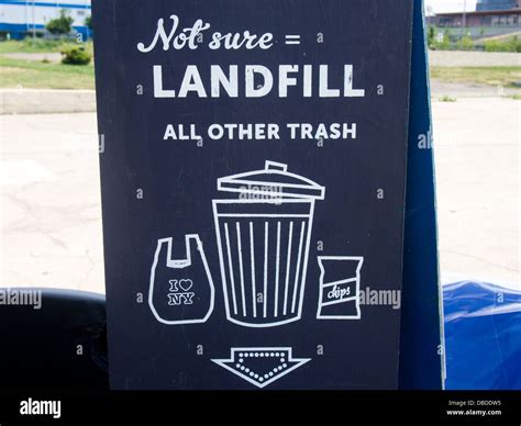 Landfill Sign Black And White Stock Photo Alamy